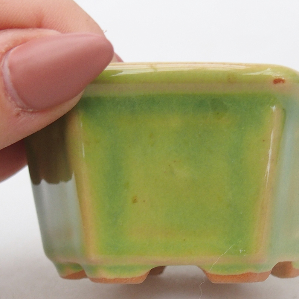 Ceramiczna miska do bonsai 7,5 x 7 x 4 cm, zielona