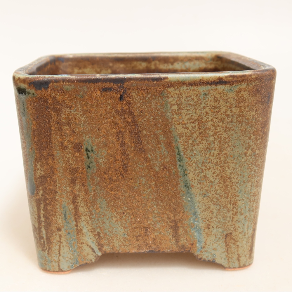 Ceramiczna miska do bonsai 10 x 10 x 8,5 cm, kolor brązowy