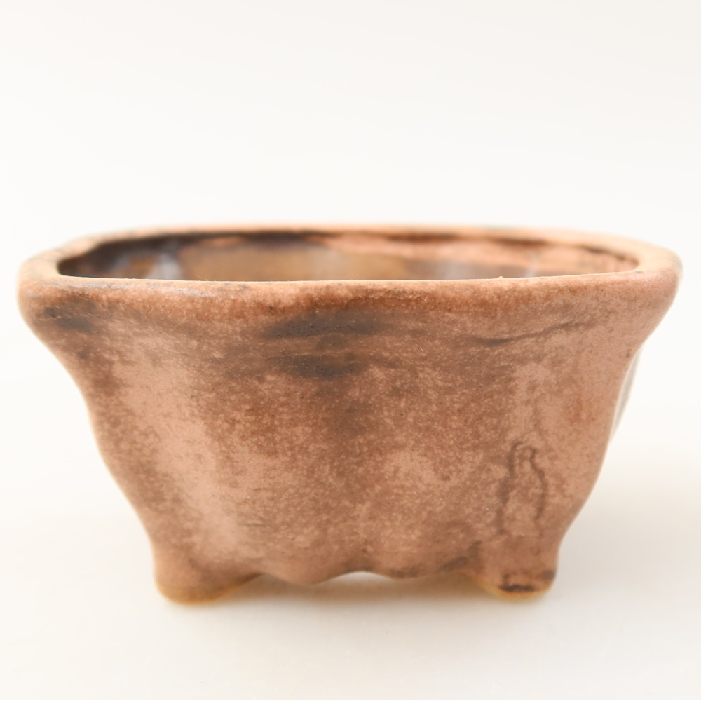 Ceramiczna miseczka do bonsai 7,5 x 7 x 3,5 cm, kolor różowy