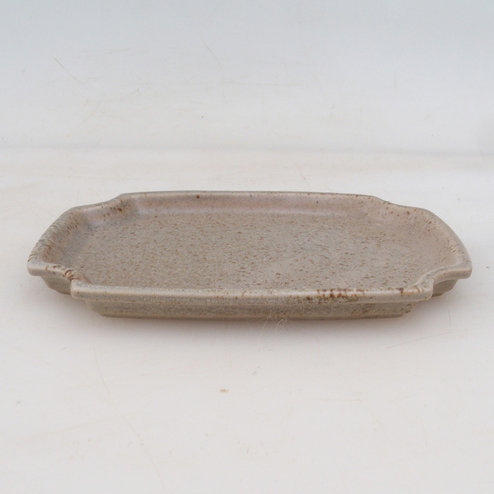 Ceramiczny spodek H01 - 11,5 x 8 x 0,5 cm - beżowy