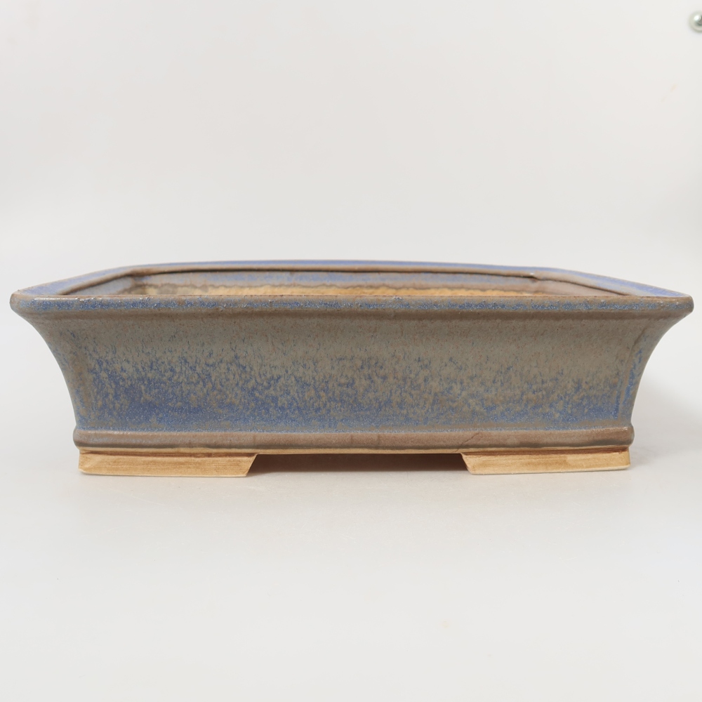 Ceramiczna miska do bonsai 29,5 x 24 x 8 cm, kolor niebieski