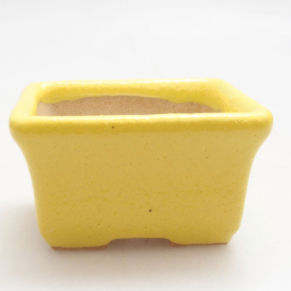Ceramiczna miska bonsai 4 x 3,5 x 2,5 cm, żółta