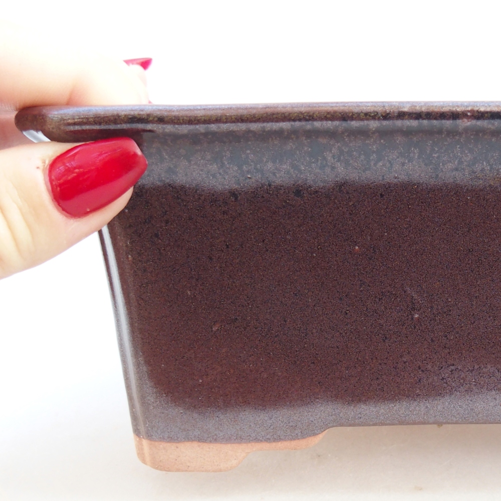 Ceramiczna miska na bonsai 18 x 14 x 7 cm, kolor metaliczny