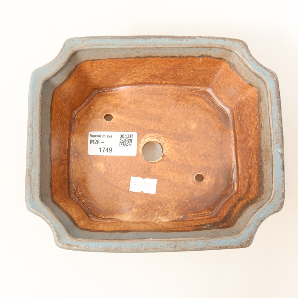 Ceramiczna miska do bonsai 18 x 15 x 6 cm, kolor niebieski