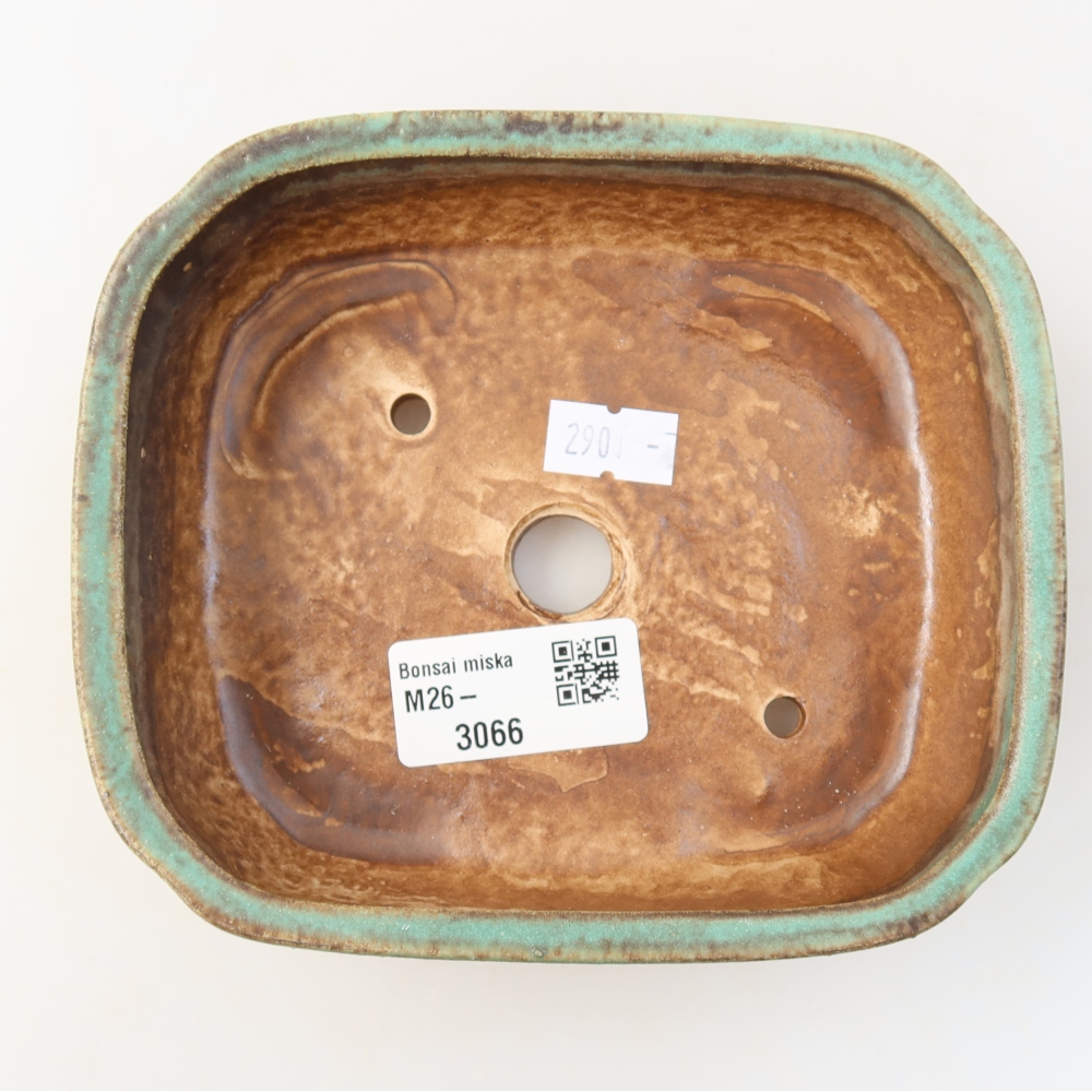 Ceramiczna miska do bonsai 13,5 x 12 x 4 cm, kolor zielony