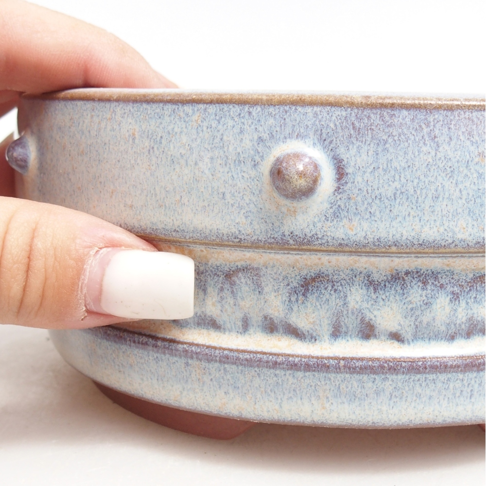 Ceramiczna miska do bonsai 15,5 x 15,5 x 6,5 cm, kolor niebieski