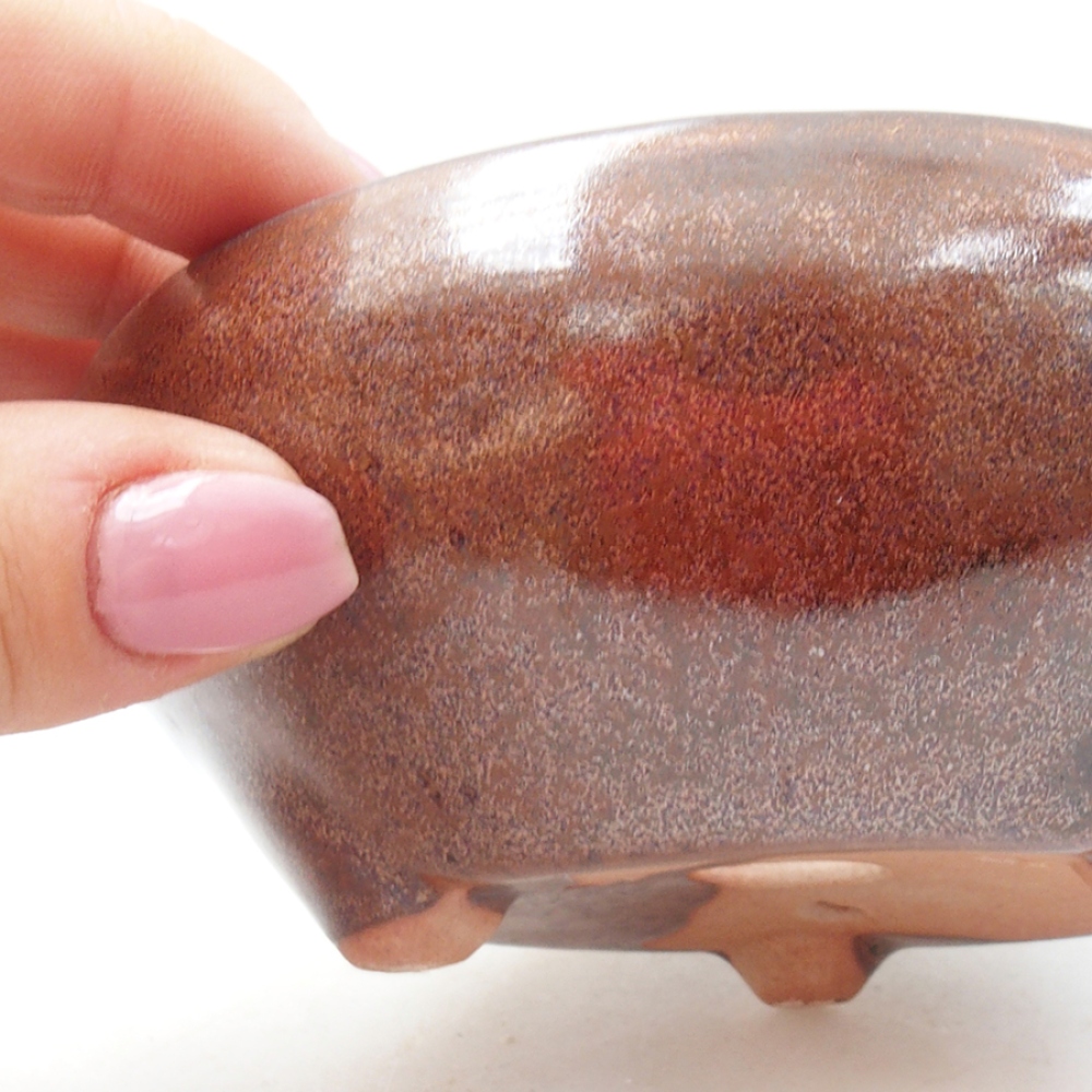 Ceramiczna miska bonsai 11 x 11 x 5 cm, kolor brązowy