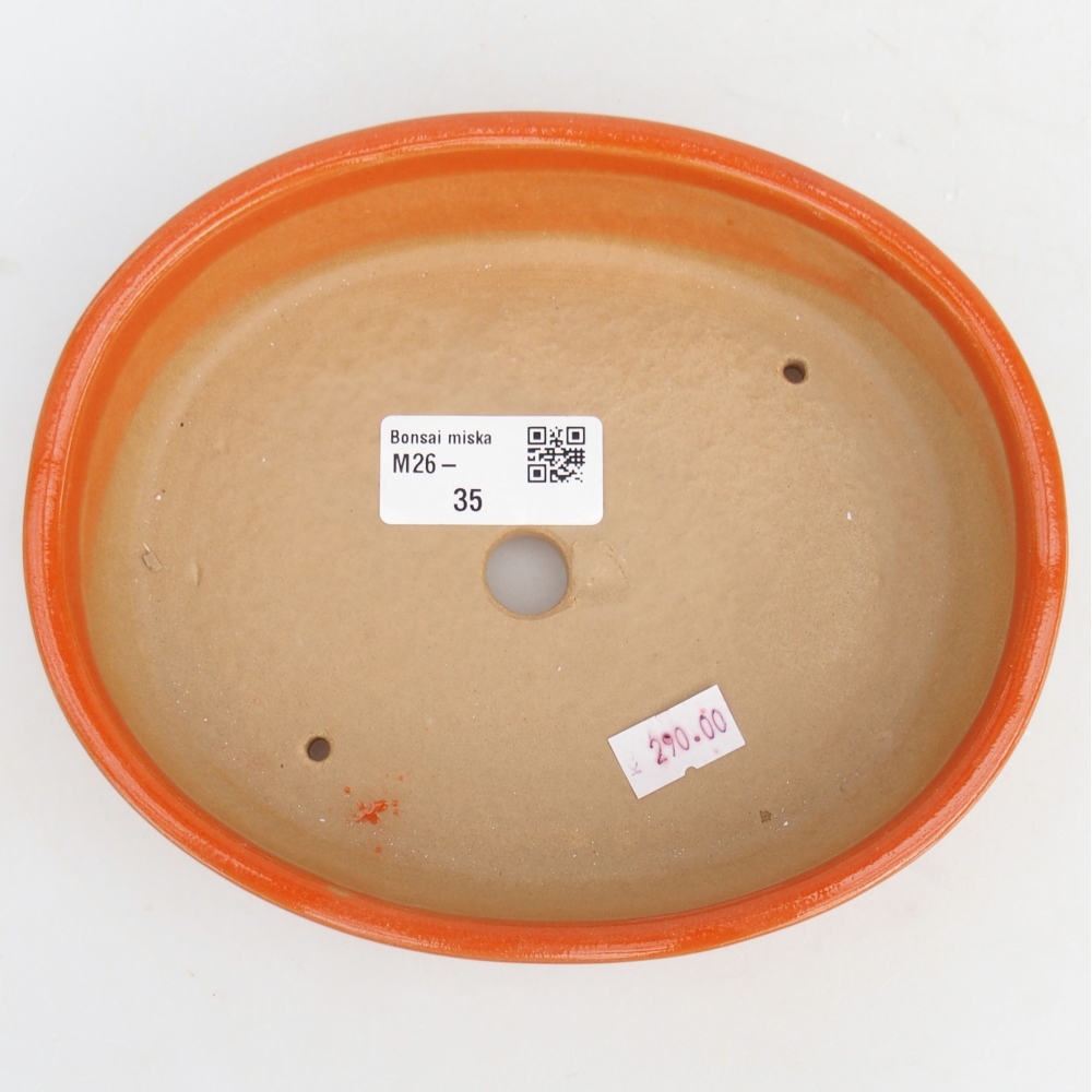 Ceramiczna miska na bonsai 17 x 14 x 4 cm, pomarańczowa