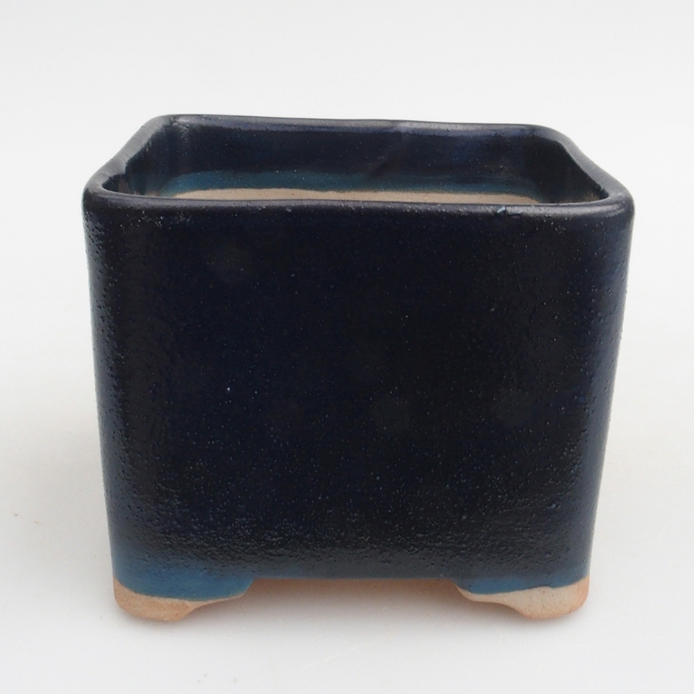 Ceramiczna miska bonsai 10 x 10 x 8 cm, kolor niebieski