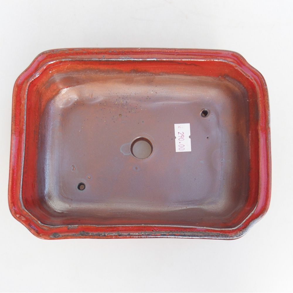 Ceramiczna miska do bonsai 18 x 13,5 x 5 cm, kolor czerwony