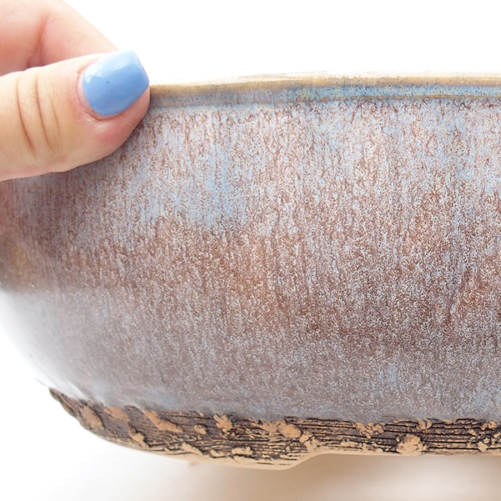 Ceramiczna miska bonsai 27 x 27 x 8 cm, kolor niebieski