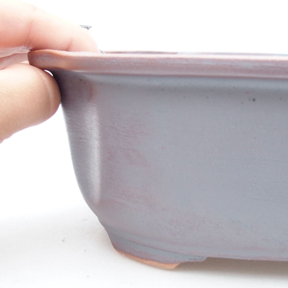 Ceramiczna miska bonsai 22,5 x 17,5 x 7,5 cm, kolor metaliczny