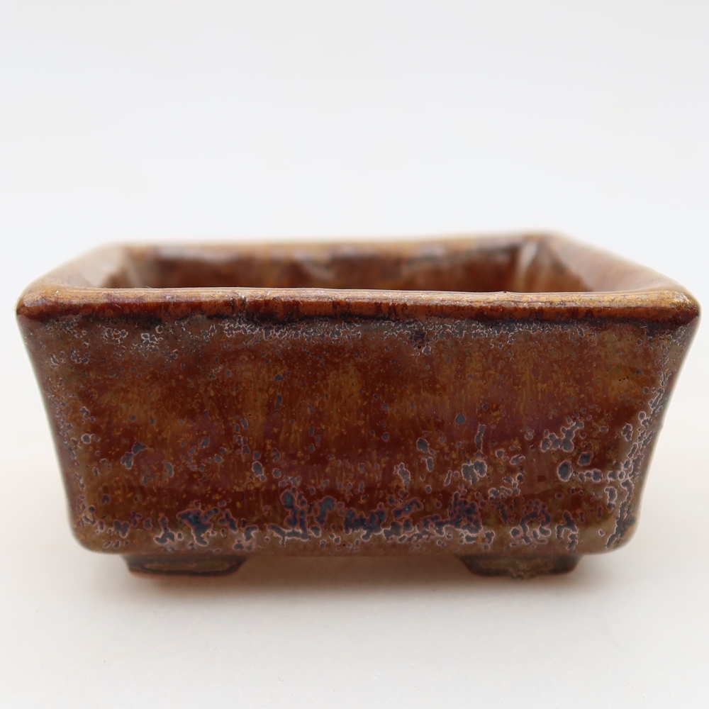 Ceramiczna miska do bonsai 7 x 7 x 3,5 cm, kolor brązowy
