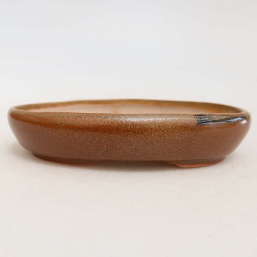 Ceramiczna miska do bonsai 13 x 9,5 x 2,5 cm, kolor brązowy