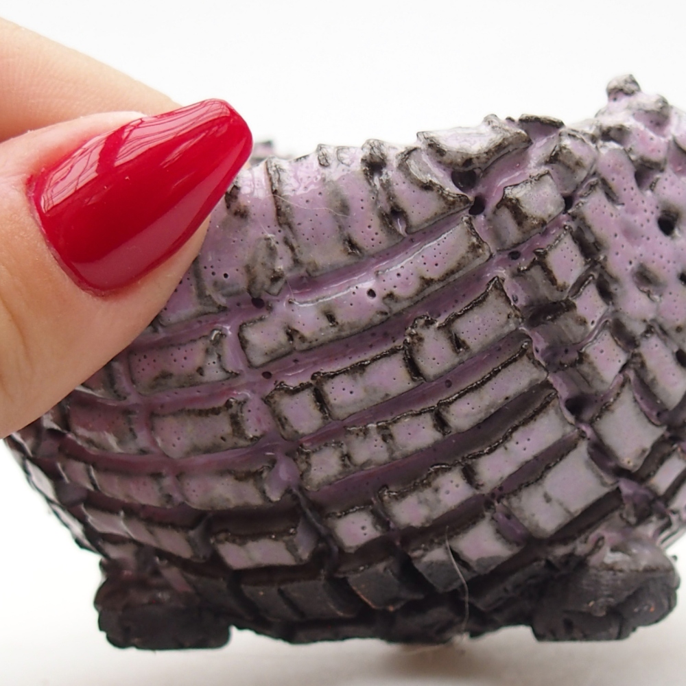 Ceramiczna muszla 9 x 8 x 6,5 cm, kolor fioletowy