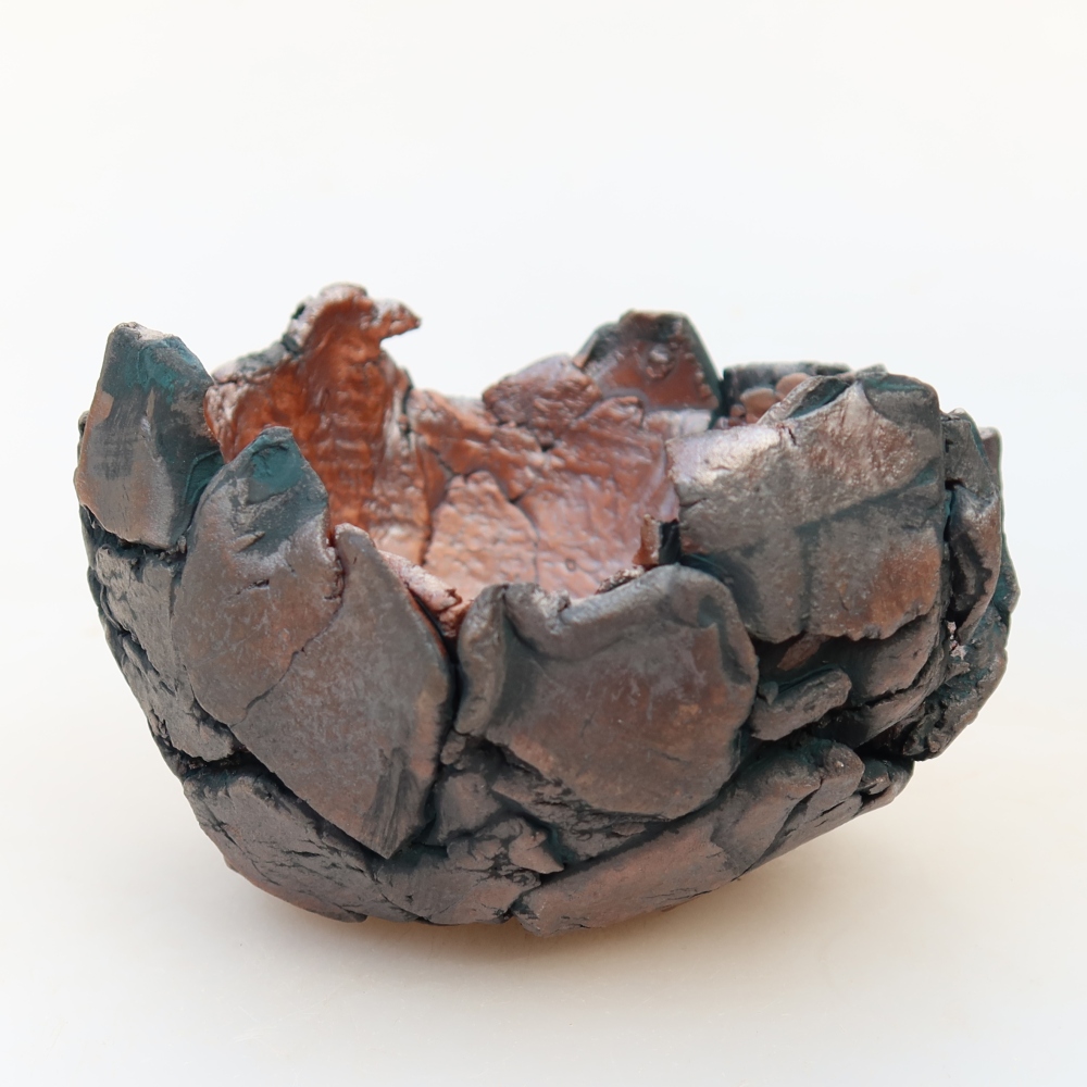 Ceramiczna skorupka  10,5 x 10,5 x 7 cm, kolor zielony