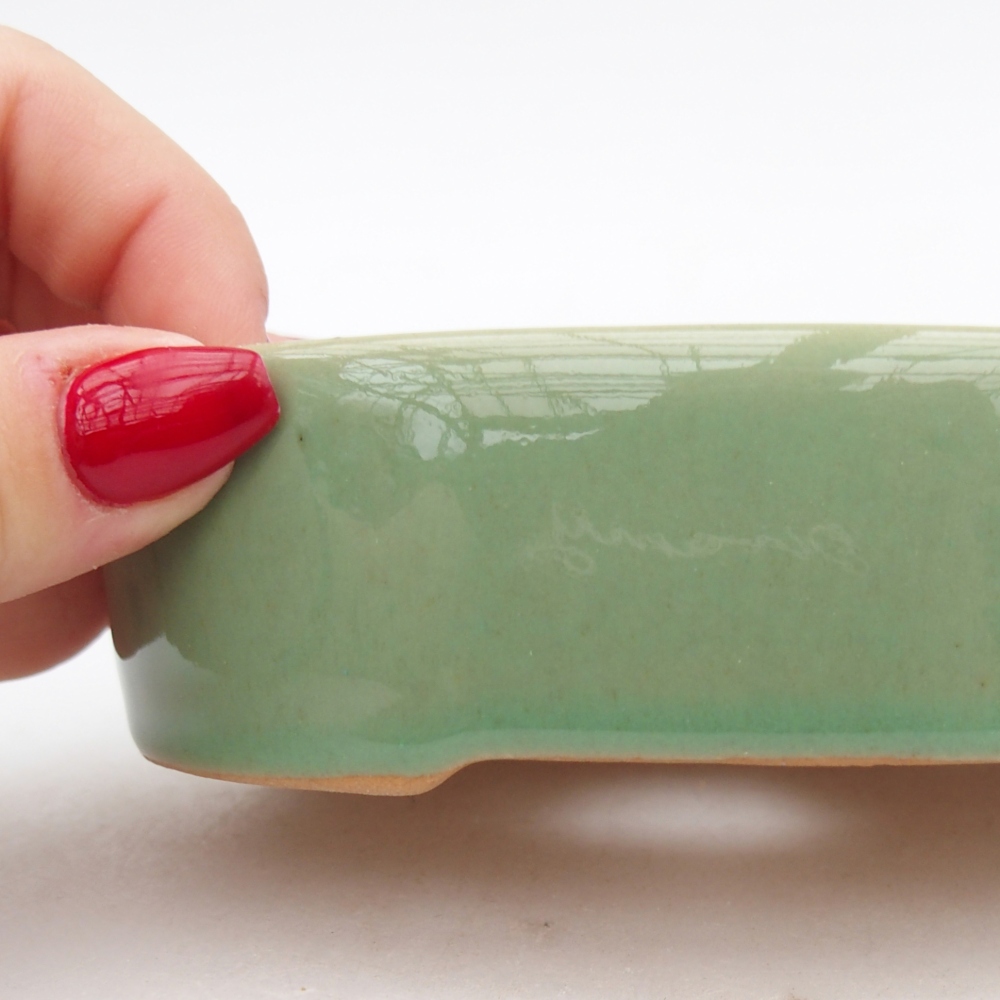 Ceramiczna miska do bonsai 12,5 x 10 x 3,5 cm, zielona