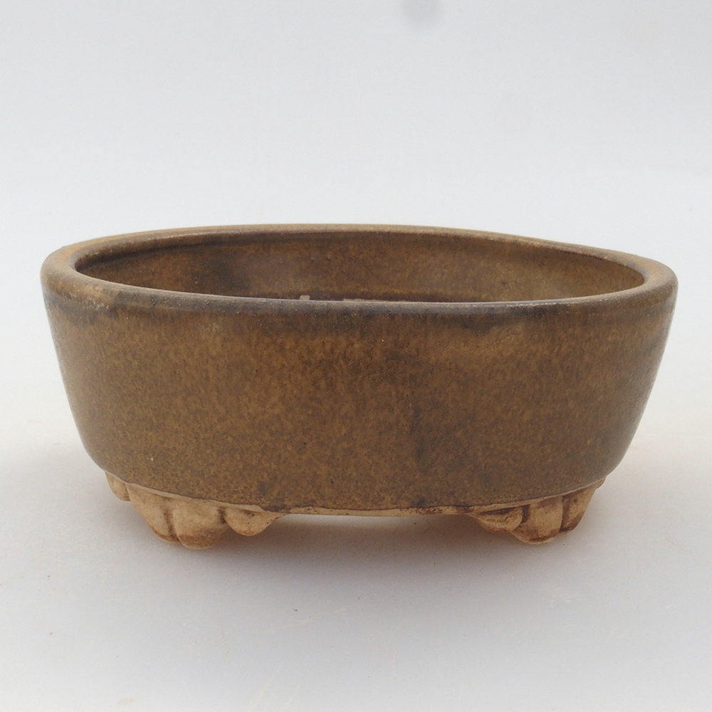Ceramiczna miska do bonsai 9 x 8 x 3,5 cm, kolor brązowy