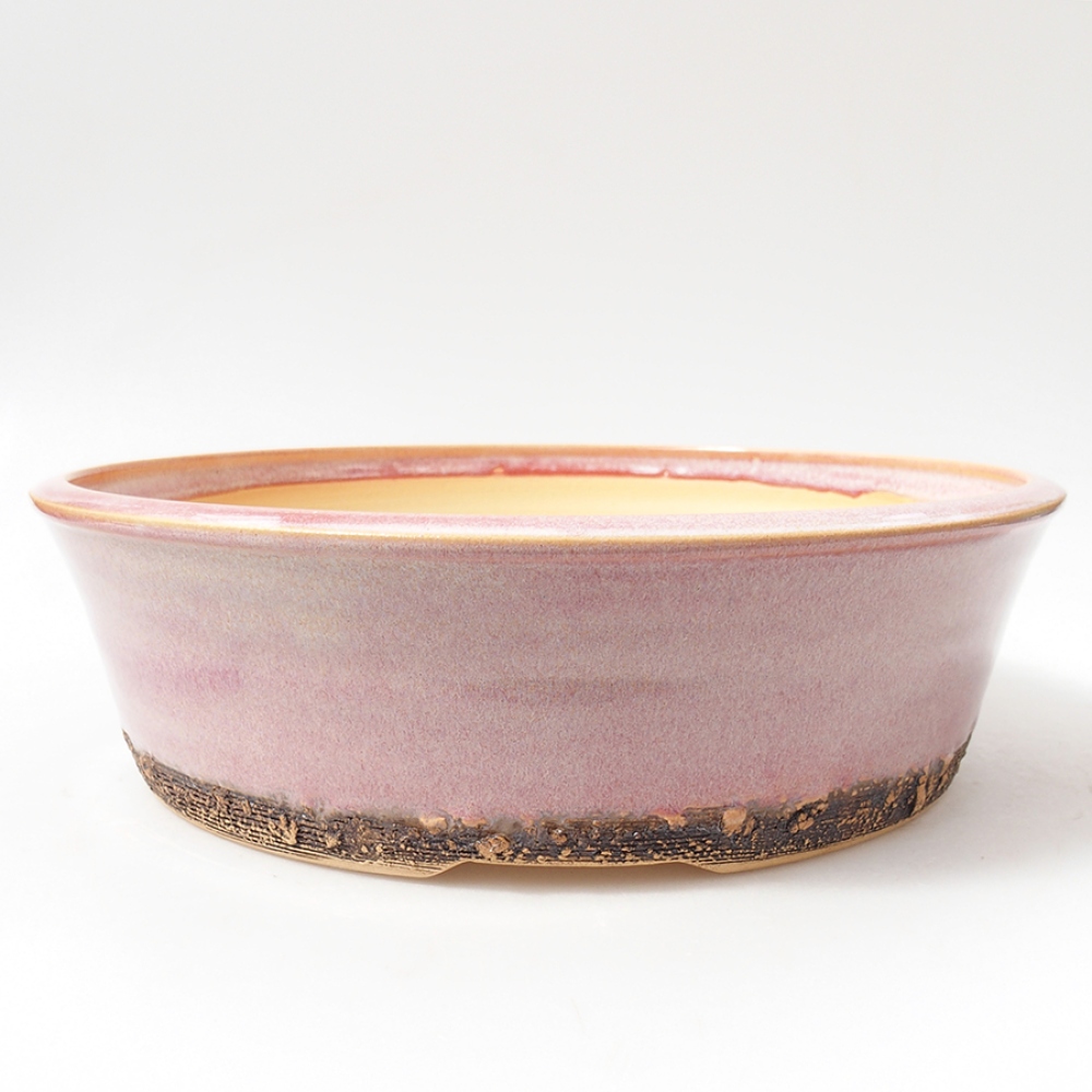Ceramiczna miska bonsai 26 x 26 x 7,5 cm, kolor różowy