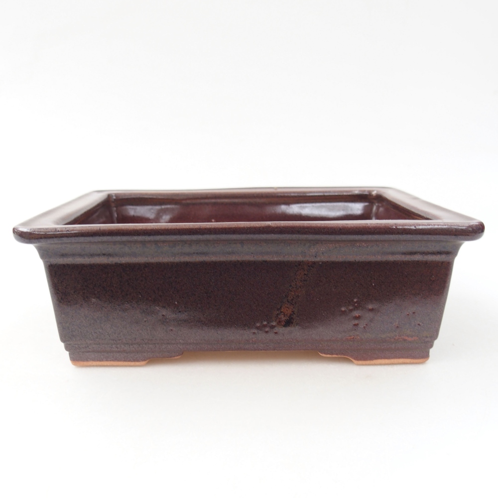 Ceramiczna miska bonsai 16 x 12 x 4,5 cm, kolor brązowy
