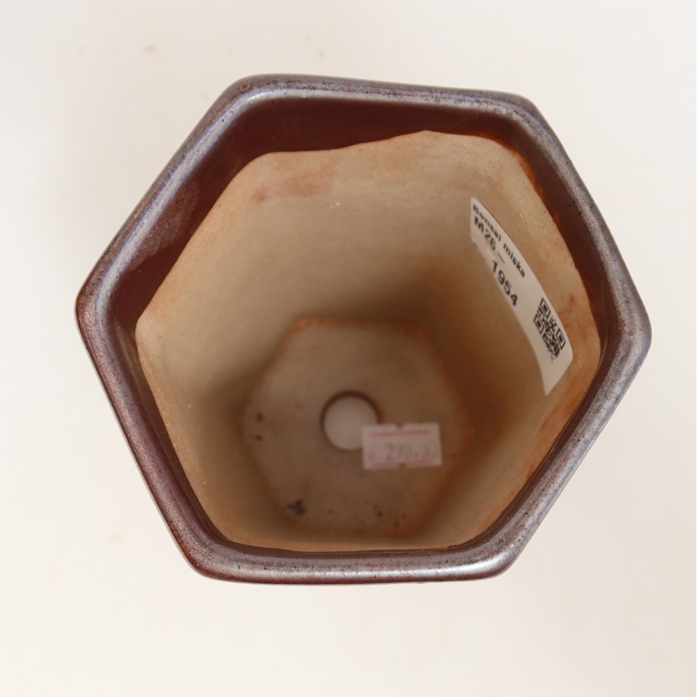Ceramiczna miska do bonsai 9,5 x 8,5 x 14 cm, kolor metaliczny
