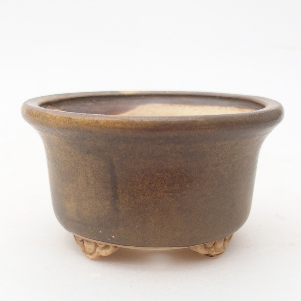 Ceramiczna miska do bonsai 9 x 9 x 3,5 cm, kolor brązowy