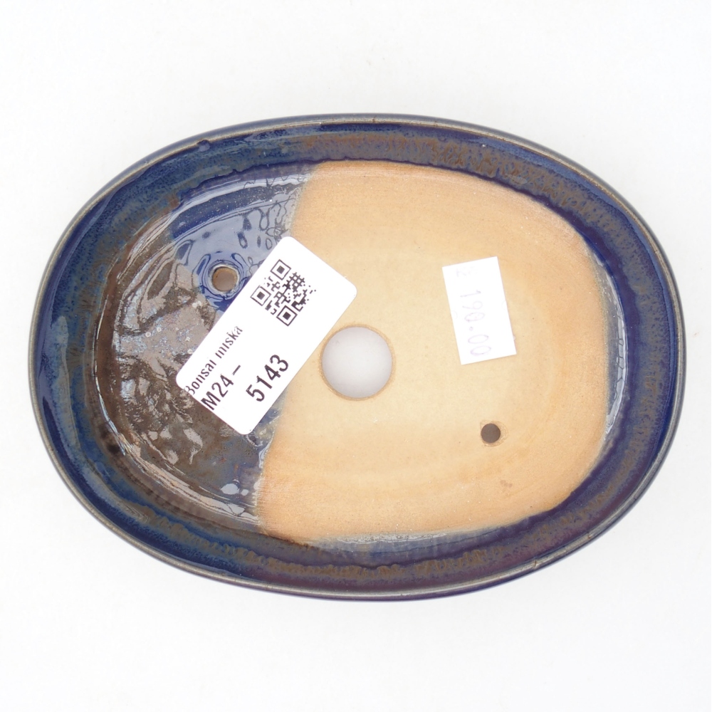 Ceramiczna miska bonsai 13 x 10 x 2,5 cm, kolor niebieski