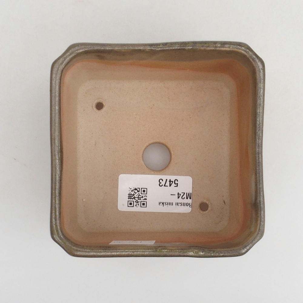 Ceramiczna miska bonsai 9,5 x 9,5 x 7 cm, kolor zielony