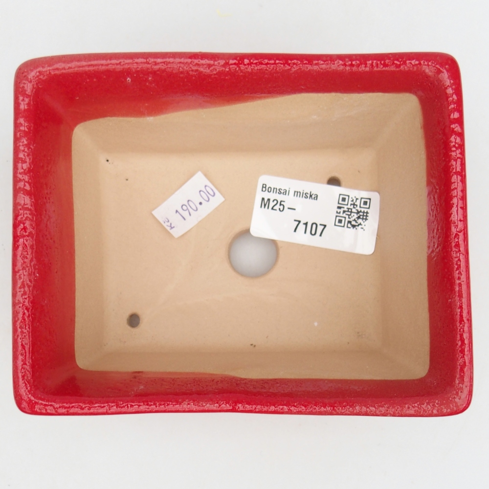 Ceramiczna miska do bonsai 11,5 x 9,5 x 6 cm, kolor czerwony