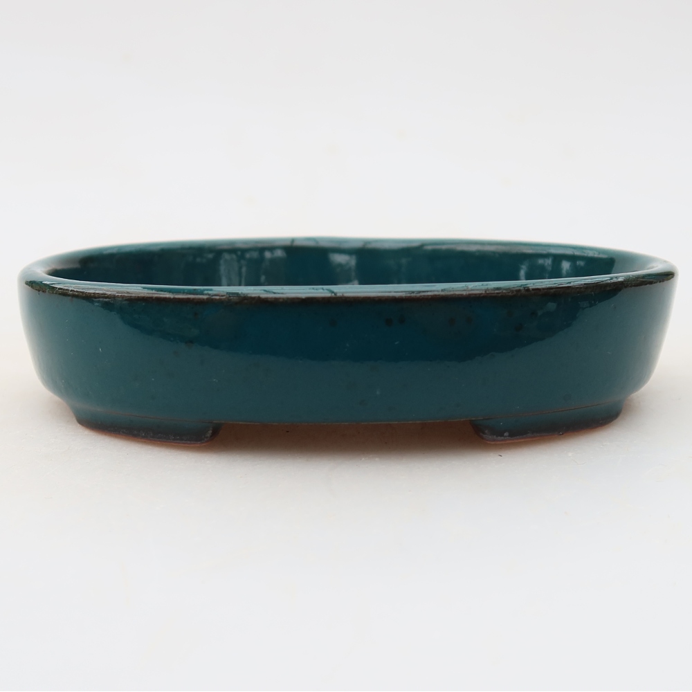 Ceramiczna miska do bonsai 12 x 9,5 x 2,5 cm, kolor zielony