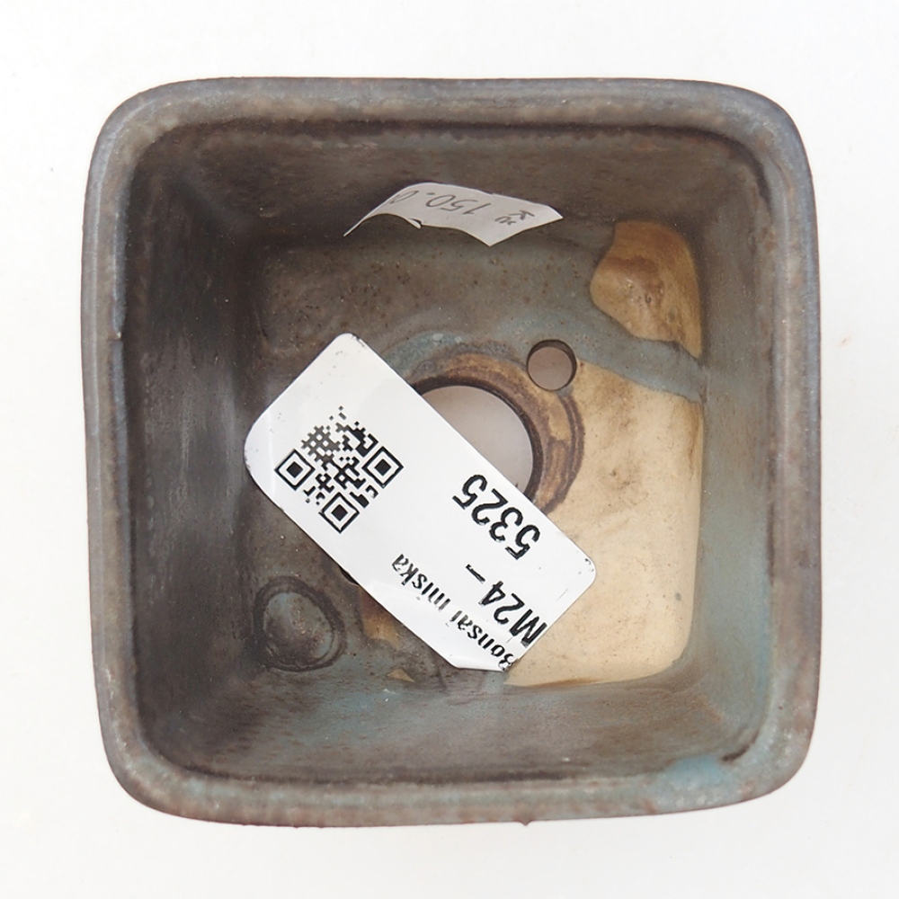 Ceramiczna miska bonsai 6 x 6 x 4,5 cm, kolor niebieski