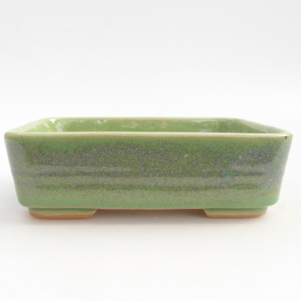 Ceramiczna miska do bonsai 14,5 x 10,5 x 4,5 cm, zielona