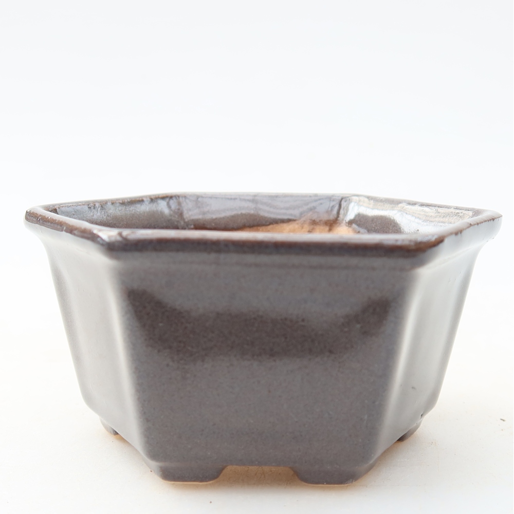 Ceramiczna miseczka do bonsai 8 x 7 x 4 cm, kolor szary