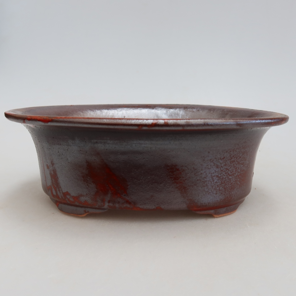 Ceramiczna miska do bonsai 19,5 x 15,5 x 6,5 cm, kolor metaliczny