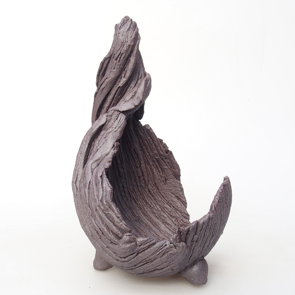 Ceramiczna muszla 8,5 x 8 x 14,5 cm, kolor metaliczny