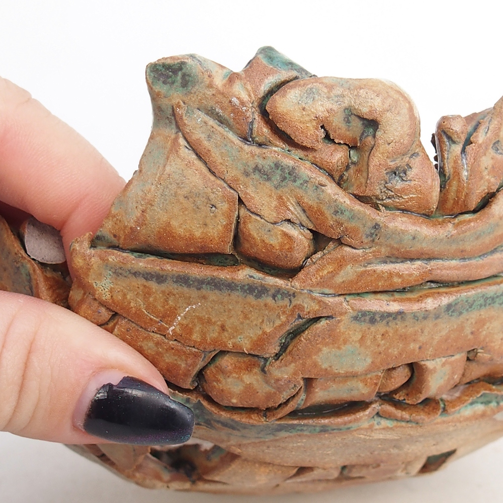 Ceramiczna skorupa 14 x 14 x 6,5 cm, kolor zielony