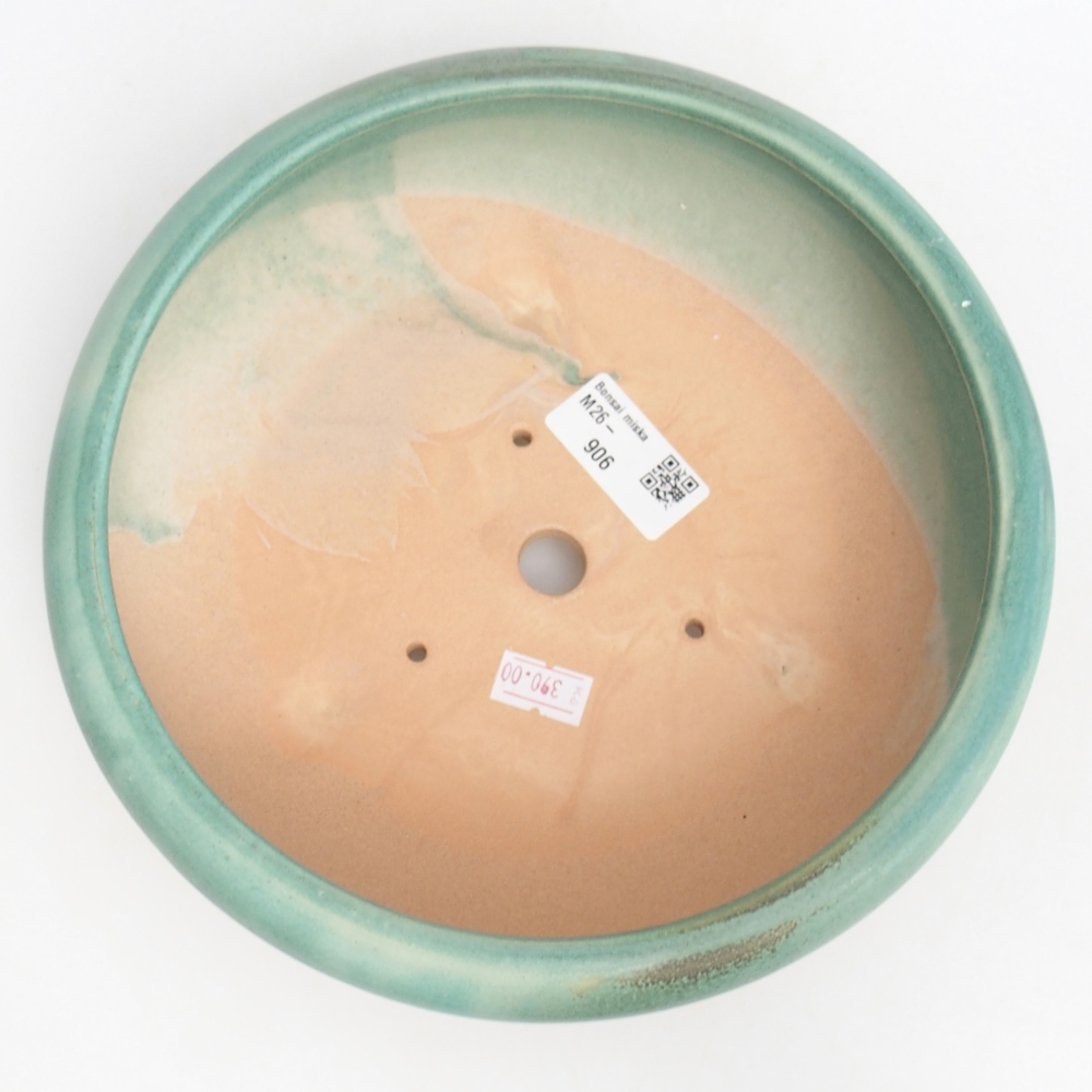 Ceramiczna miska na bonsai 21 x 21 x 7 cm, zielona