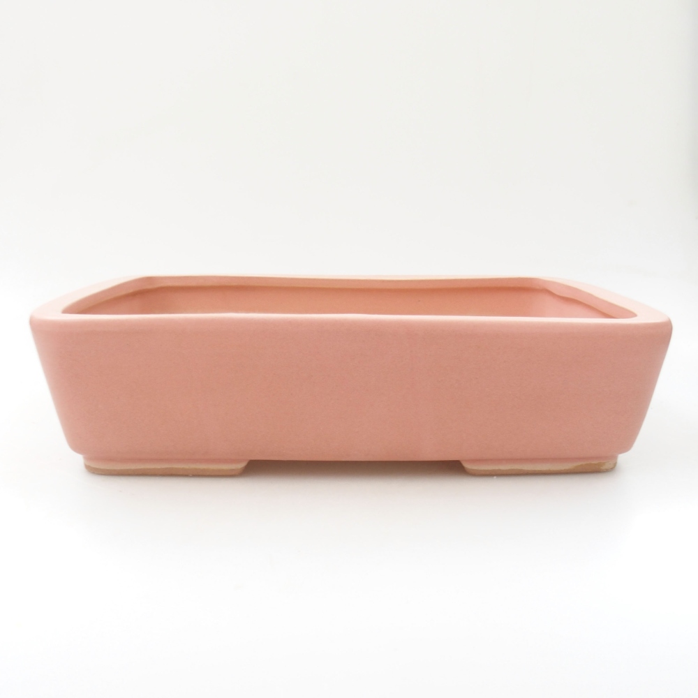 Ceramiczna miska bonsai 26,5 x 20,5 x 6,5 cm, kolor różowy