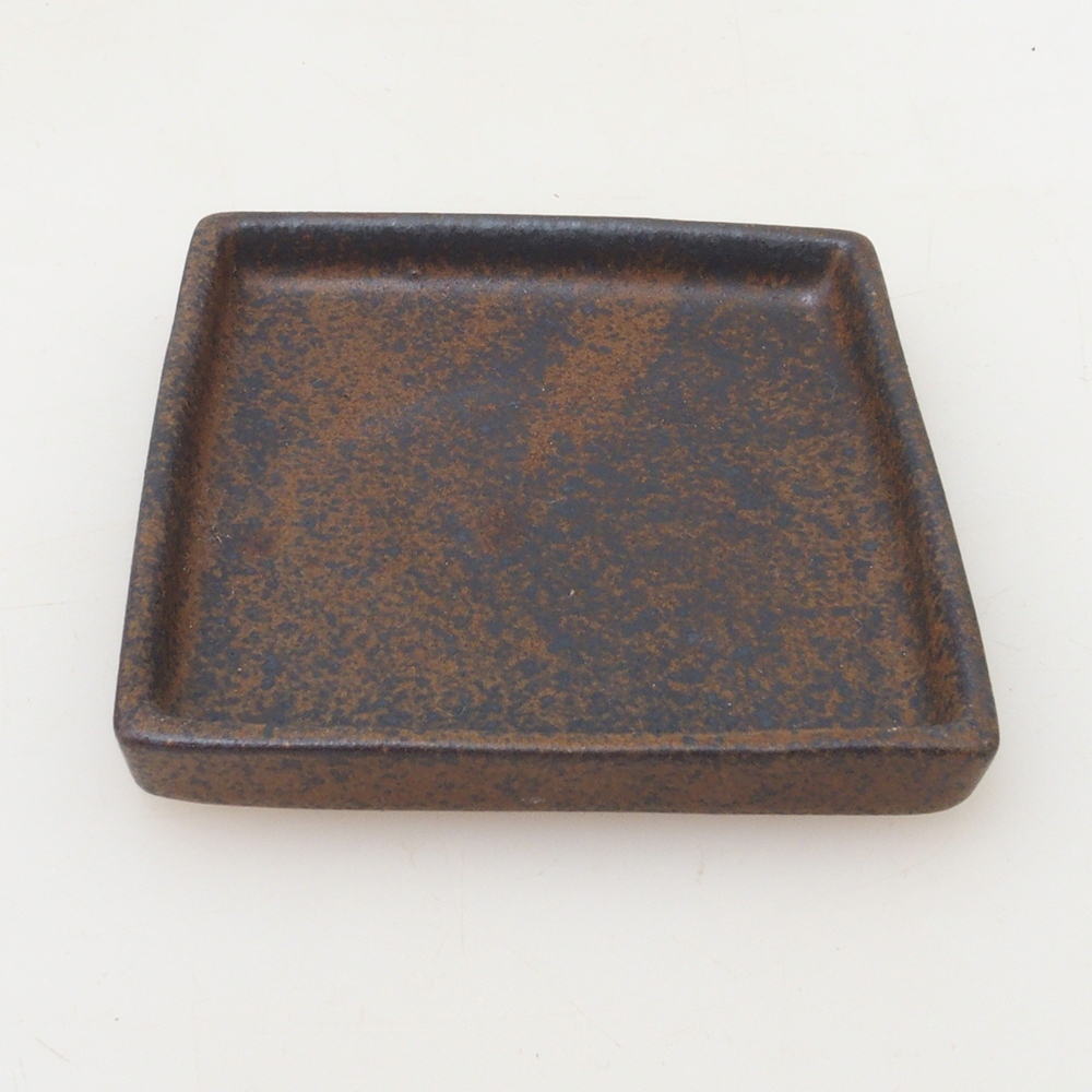 Bonsai bowl kwadratowy S - 8 x 8 x 1 cm - brązowy