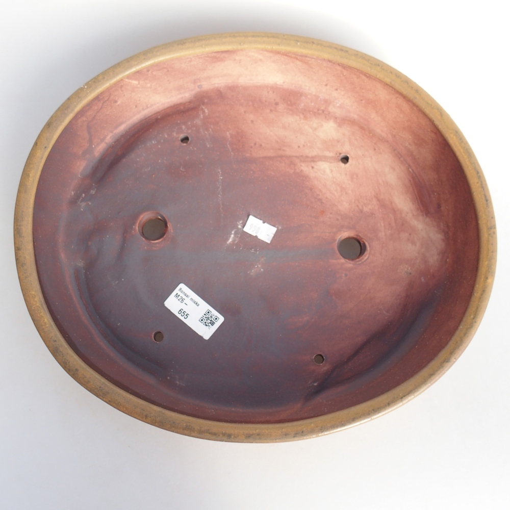 Ceramiczna miska do bonsai 31,5 x 28,5 x 6,5 cm, brązowa