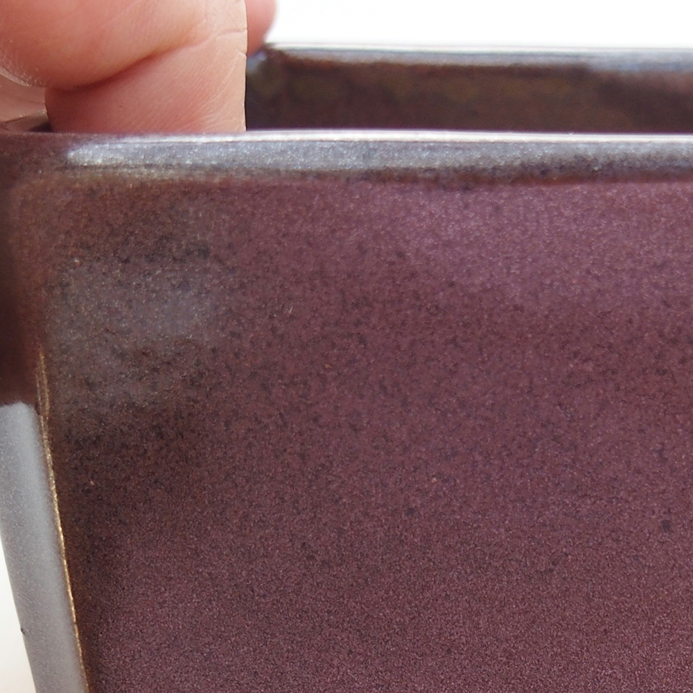 Ceramiczna miska na bonsai 9 x 9 x 7 cm, brązowa