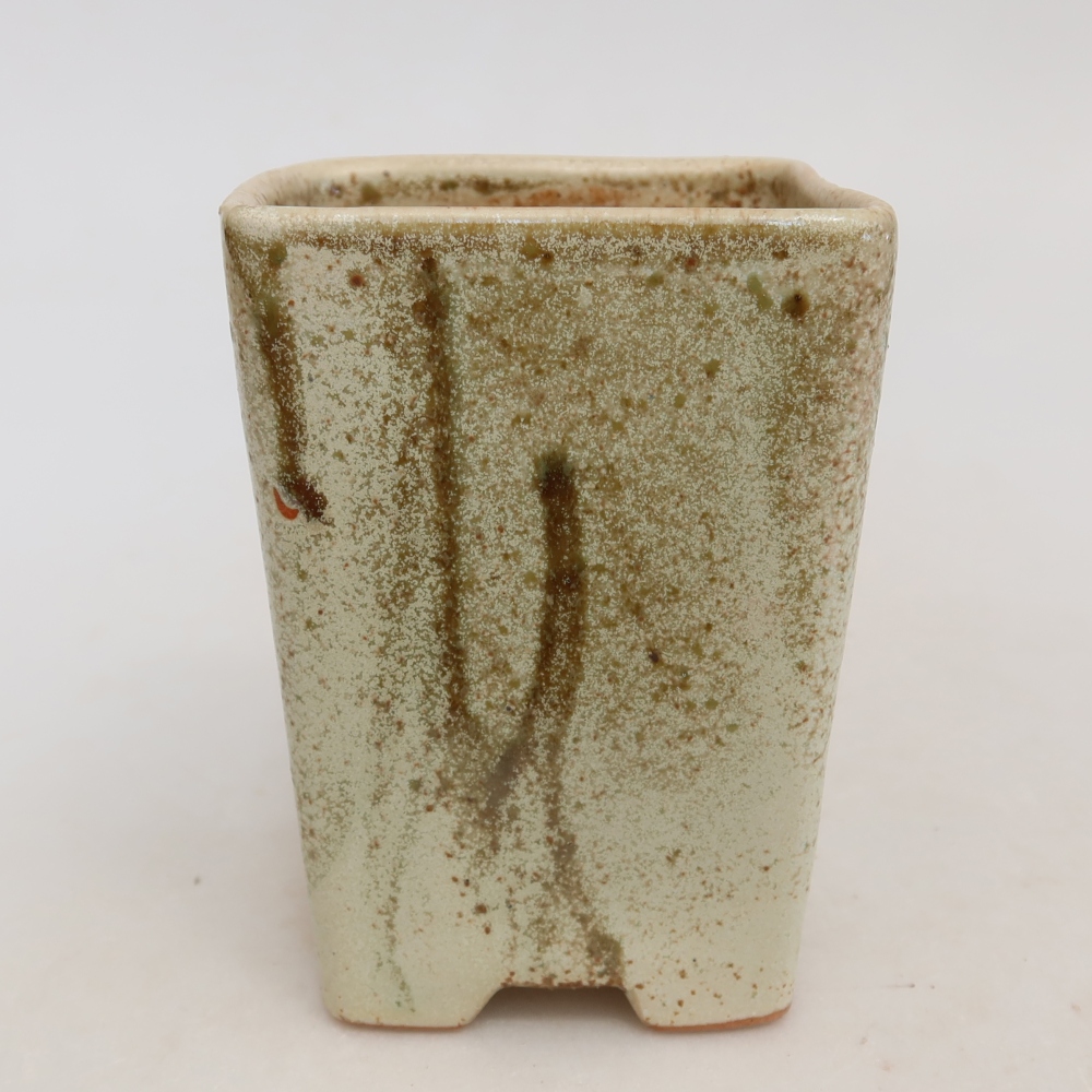 Ceramiczna miska do bonsai 7,5 x 7,5 x 11 cm, kolor beżowy