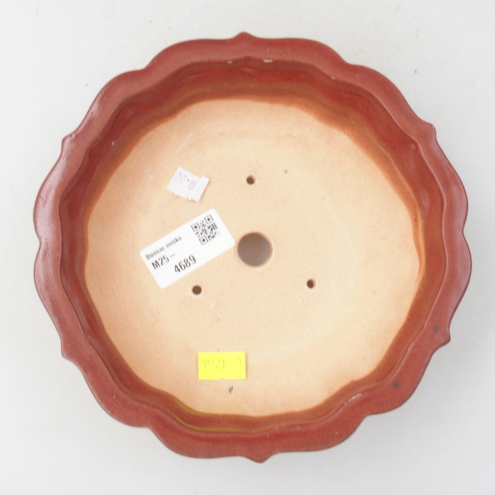 Ceramiczna miska bonsai 18 x 18 x 5 cm, kolor różowy