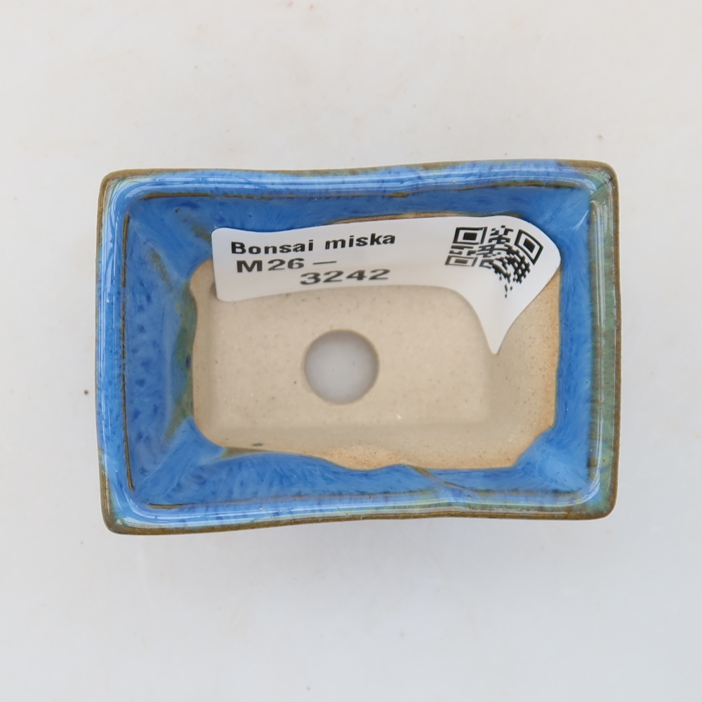 Ceramiczna miseczka do bonsai 5,5 x 3,5 x 3 cm, kolor niebieski