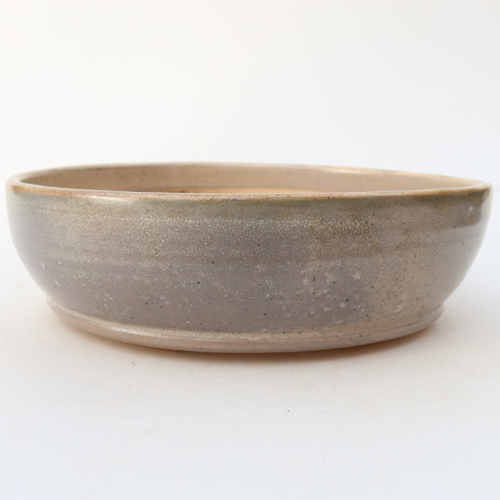 Ceramiczna miska do bonsai 19 x 19 x 5,5 cm, kolor beżowy