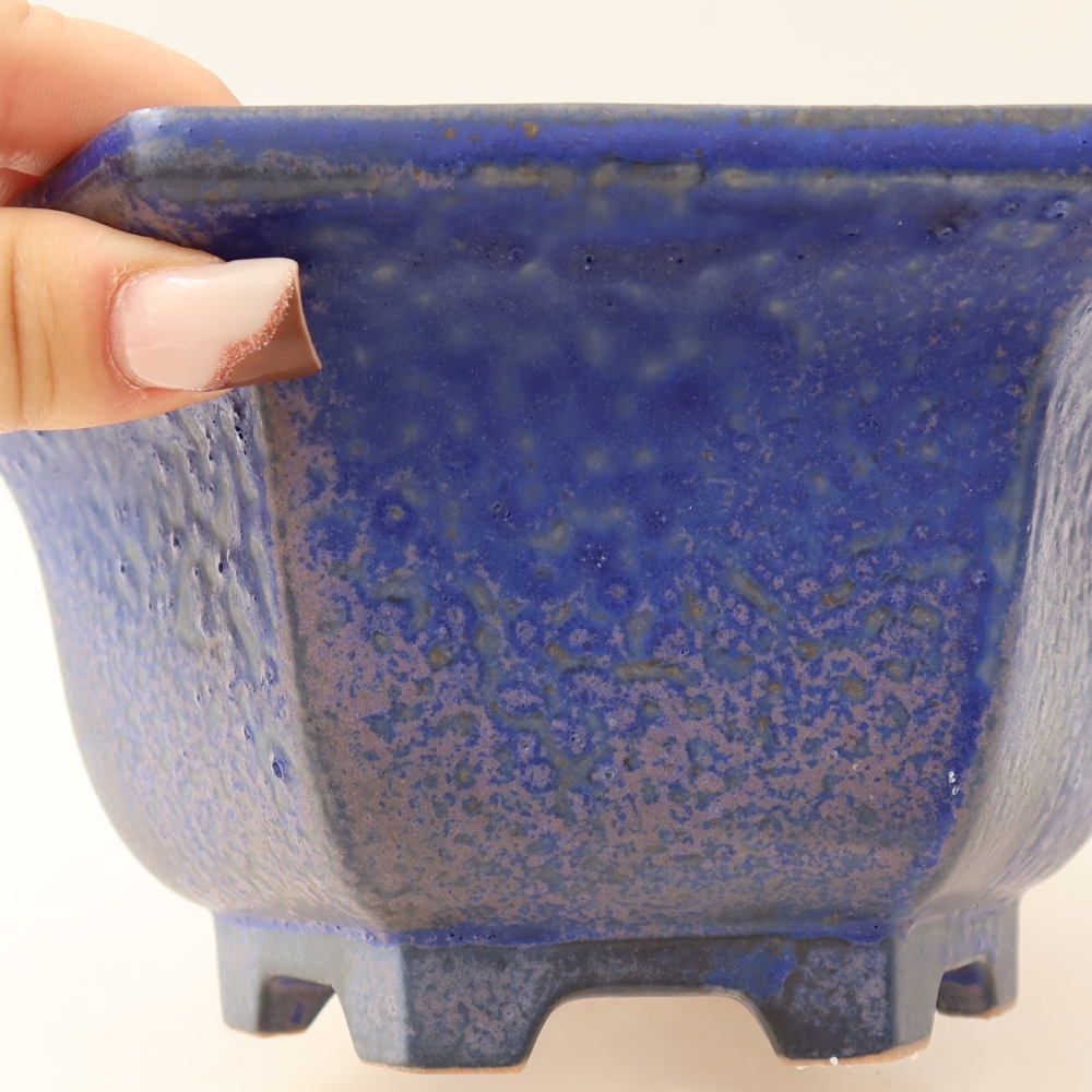 Ceramiczna miska na bonsai 18,5 x 16,5 x 9 cm, kolor niebieski