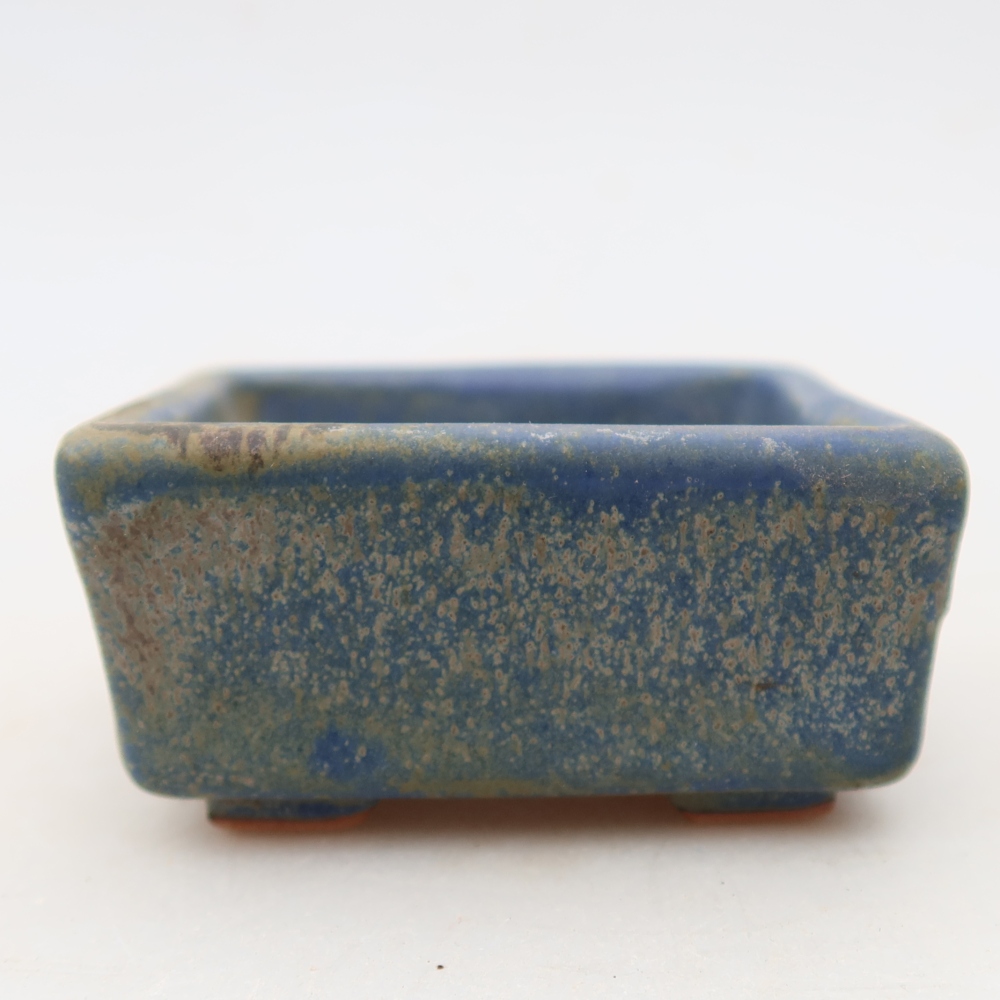 Ceramiczna miseczka do bonsai 7 x 7 x 3,5 cm, kolor niebieski