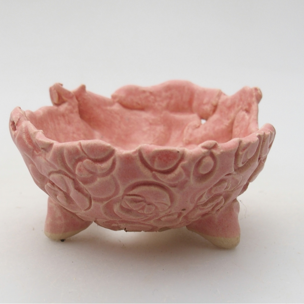 Ceramiczna muszla 8,5 x 8 x 5 cm, kolor różowy