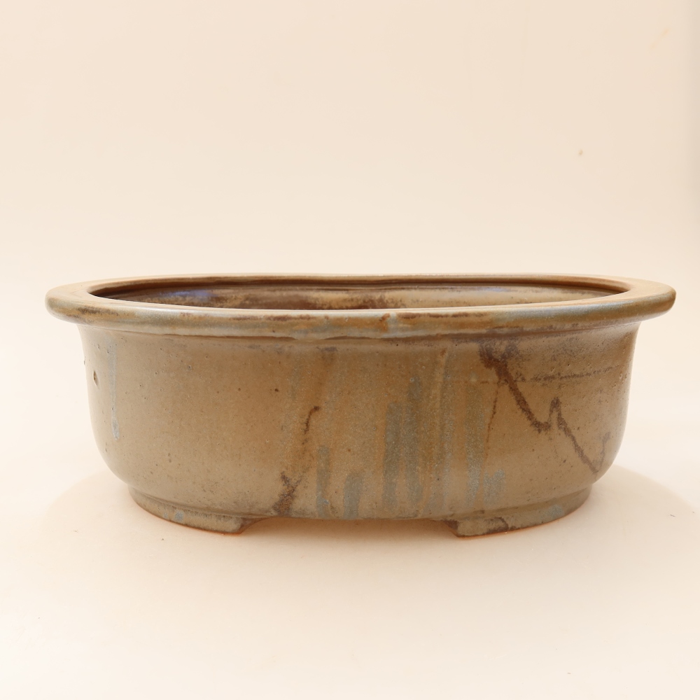 Ceramiczna miska do bonsai 23 x 19 x 8 cm, kolor brązowy