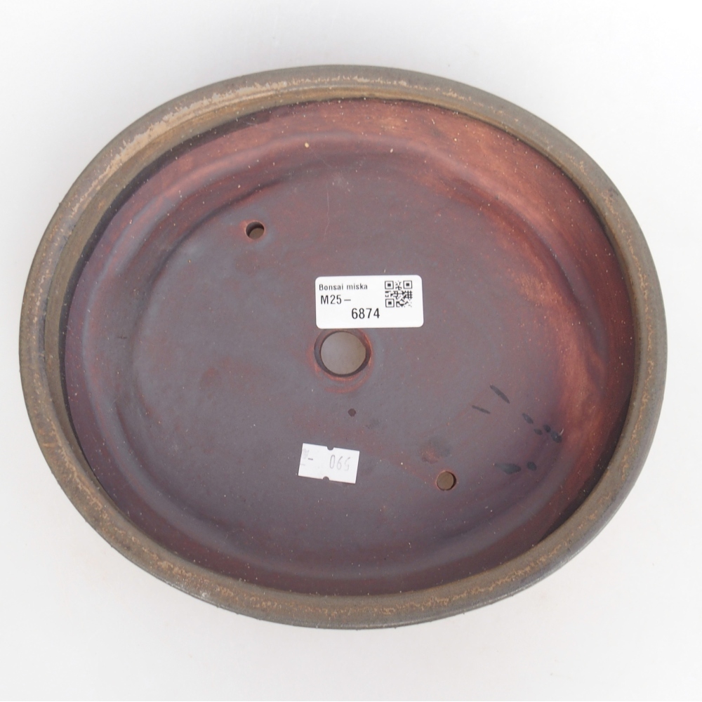 Ceramiczna miska do bonsai 22,5 x 20 x 4,5 cm, brązowa